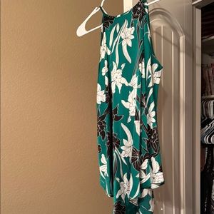 Floral Green and White Women's Top